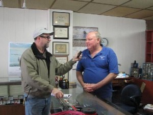 Bob Connells talks with Tom at Walkers Mountain View Jewelry