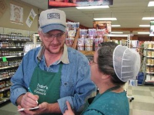 Glenn and Connie at Yoders taking orders