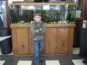 He loves the fish in the show room
