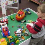 Lots of toys to play with while mom and dad shops Lots of toys to play with while mom and dad shops