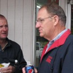 Terry Hipp talks with all the folks and thanks them for their support