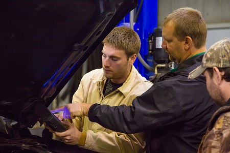 Left to Right: Joseph Holland, Student and Chris Layne, Automotive Program Director