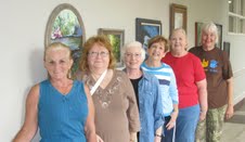 (from left) Mary Shelton, Connie Hood, Diana Foote, Judy Shumann,Jan Cobb, and Joyce Hartmann.