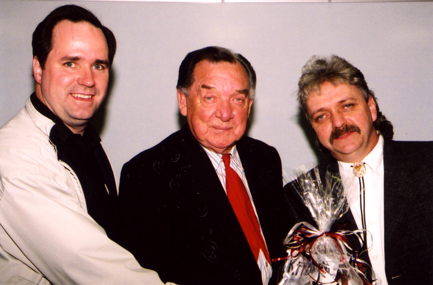 Bob Connell, Ray Price and David Grimes backstage at Melbourne