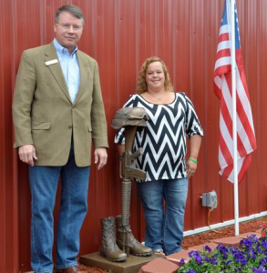 Citizens Bank President Phil Baldwin (right) with Cara Baxter (left)