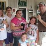 Bob Talke with folks about the Shriley Homecoming