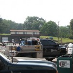 First Service Bank parking lot is packed