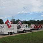 KFFB 106.1 Bob Connell and Fred Arnold getting ready for the Watermelon Fest Parade