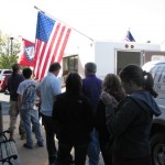 Folks line up for Petit Jean Hot Dog and a Pepsi