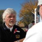 Ed Welsh (Son inlaw of Laynie Sutterfield) and a Vietnam Veteran talks with Bob Connell