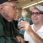 Laynie Satterfield WWII Veteran talks with Bob Connell