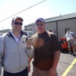 Bob Connell KFFB 106.1 (Left) and Phil Pully co-owner of Bad Boy Mowers caught on camera talking on the air