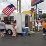 Folks drop by for lunch