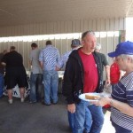 Folks enjoy lunch provided by Karen and Rick