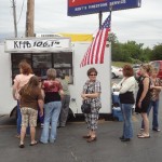 Folks start to line up for Petit Jean Hot Dogs and Ice Cold Pepsi