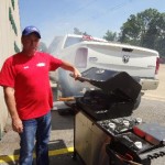 Rick fire ups the grill