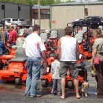 The whole family checks out the Bad Boy Mowers