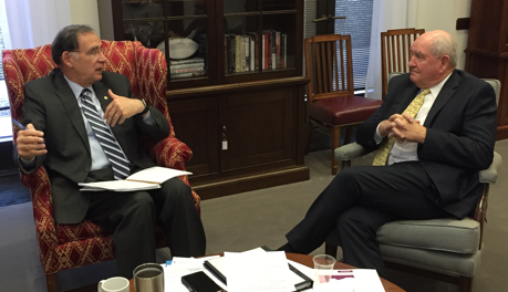 (Pictured U.S. Senator John Boozman (R-AR) meets with Agriculture Secretary nominee Governor Sonny Perdue.)