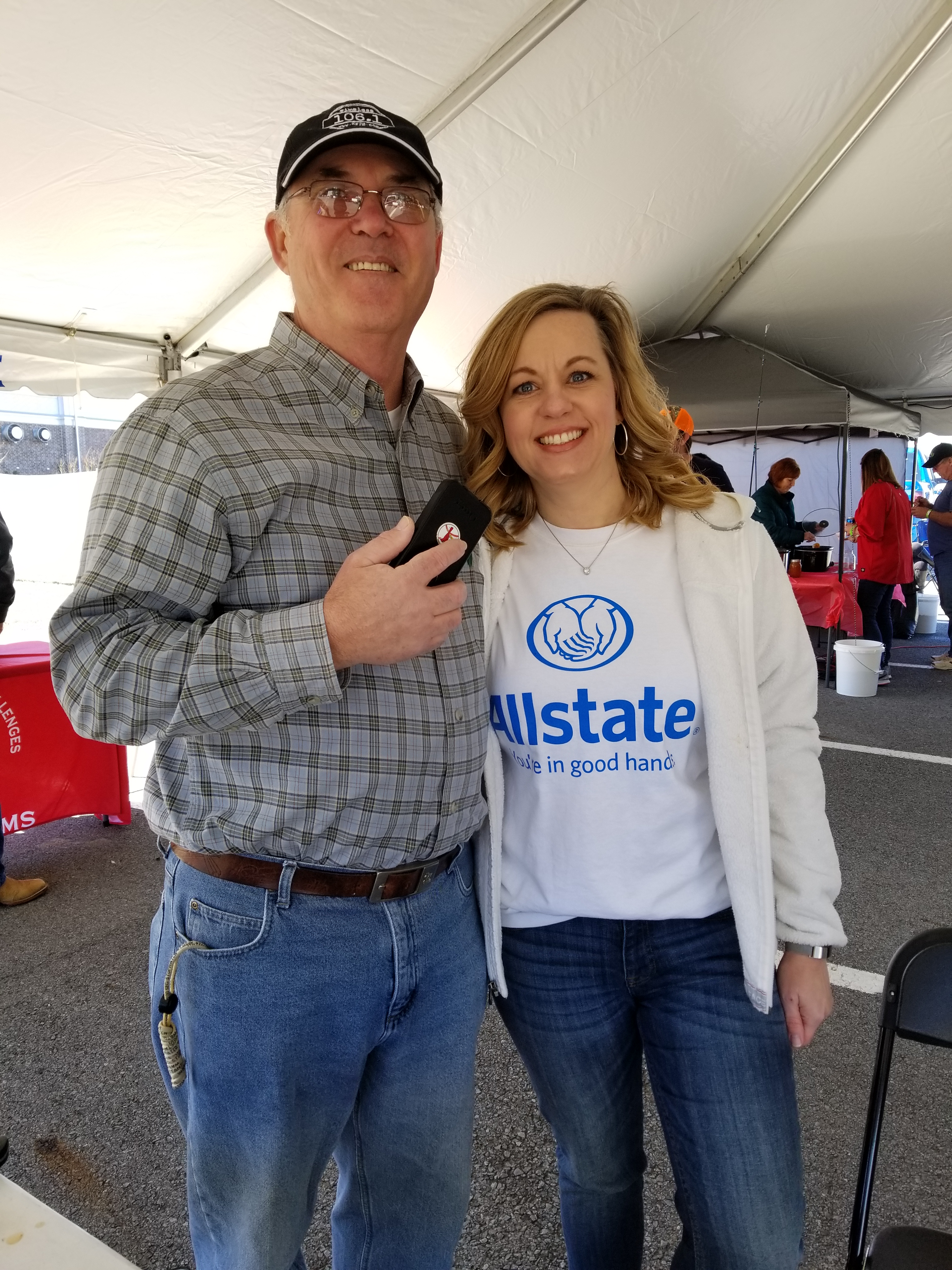 Dale & Tina take time for a picture, Allstate's Tina Moore Always part of the Community