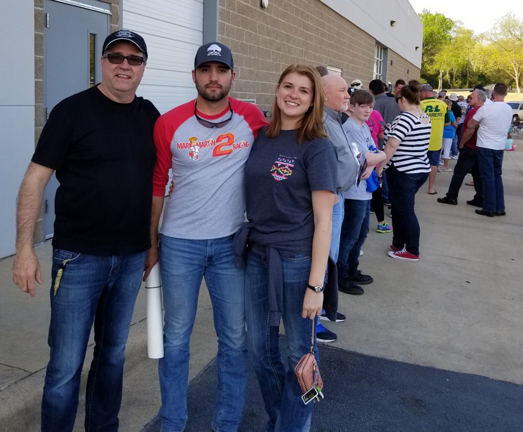 Bob takes time for a picture with Nicole & Kirt San Antonio Texas the last in line to meet Mark Martin.